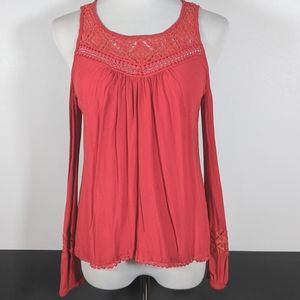 •Mason & Belle•Orange•Cold Shoulder•Long Sleeve•